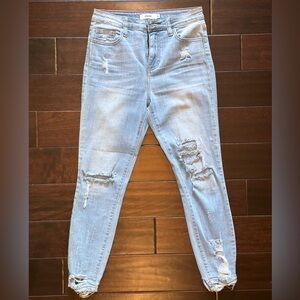 Cello Blue Skinny Jeans Distressed Style